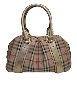 Burberry Ashberry Tote, Canvas, Gold/Beige, 58CA, 2*
